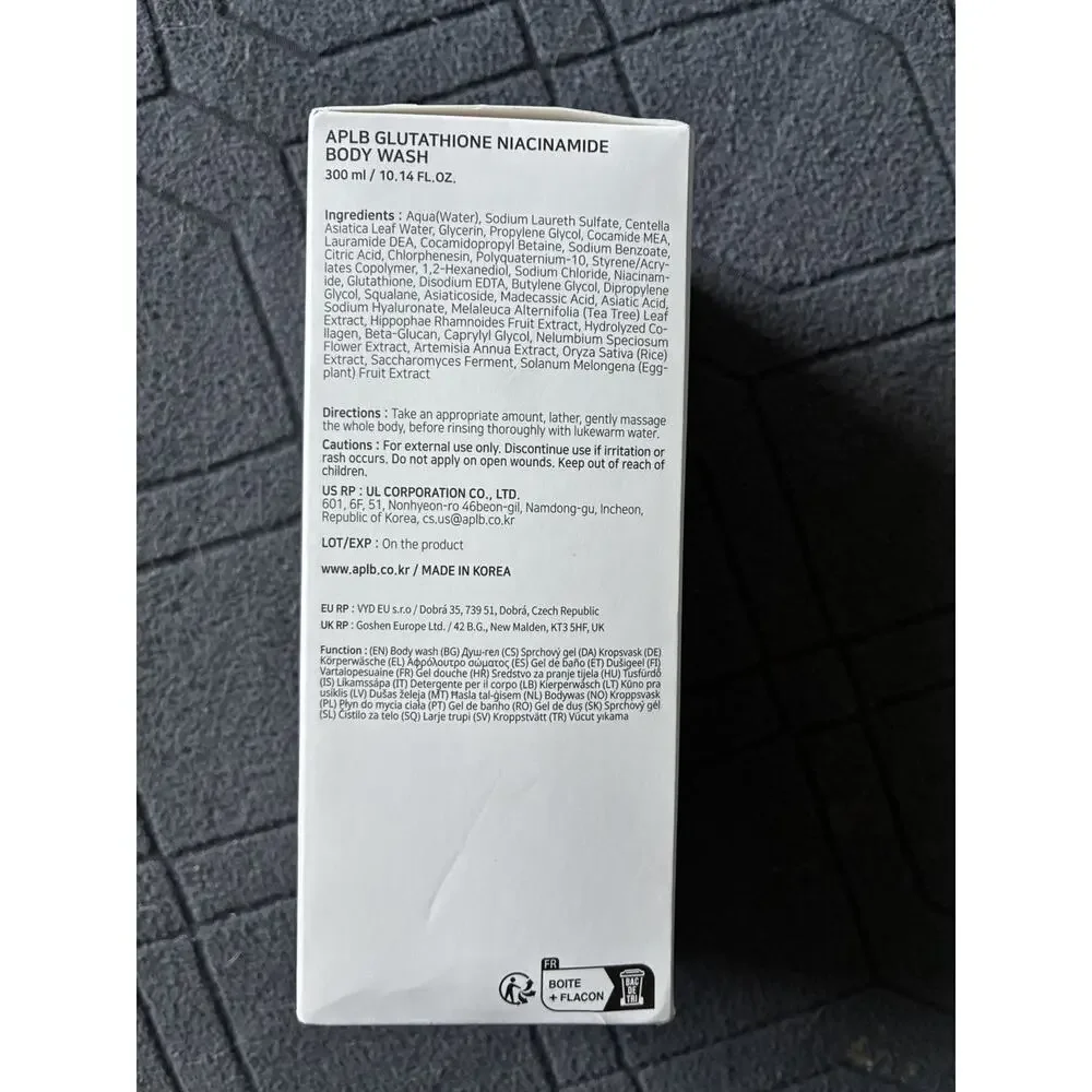 APLB Glutathione Niacinamide Body Wash 300ml / 10.14 fl.oz, EP 07/07/2028